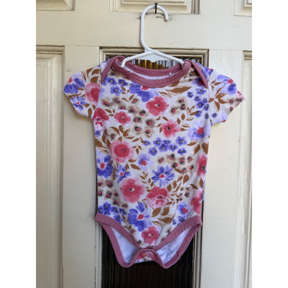 Dreamland Baby Dream Bodysuit Floral Bamboo Viscose Pink Purple Size 3-6M